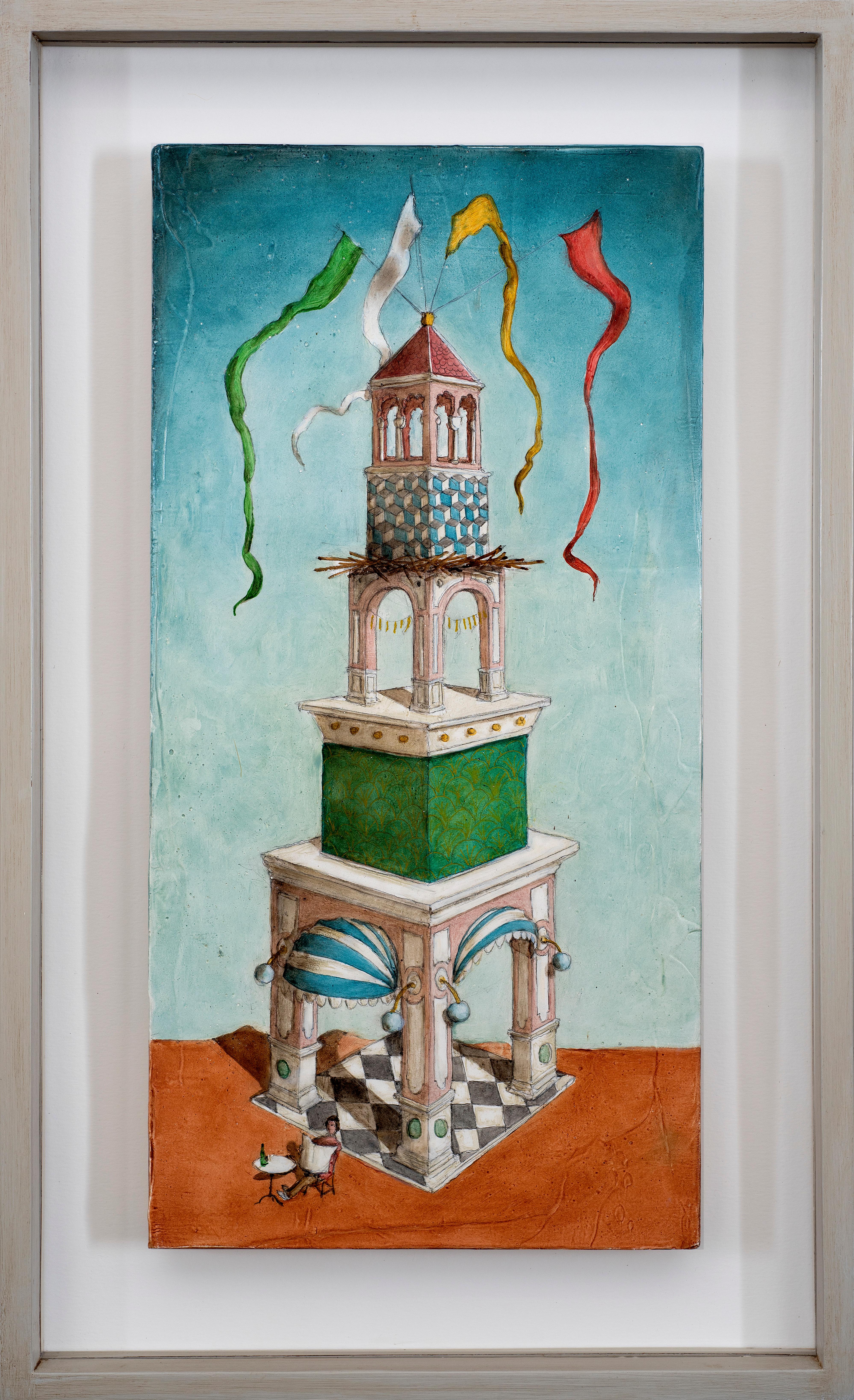 Tower V (From Endless Series of Towers) - Painting by Gulio Rigoni