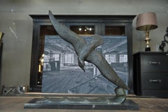 Gull Bird Art Déco Bronze Sculpture by Georges Raoul Garreau