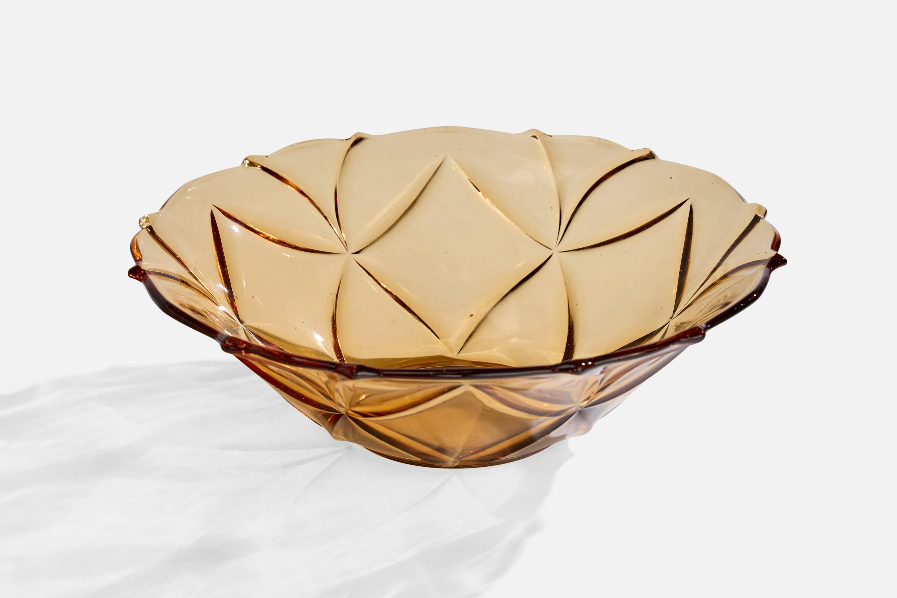 Swedish Gullaskruf, Bowl, Glass, Sweden, 1920s For Sale
