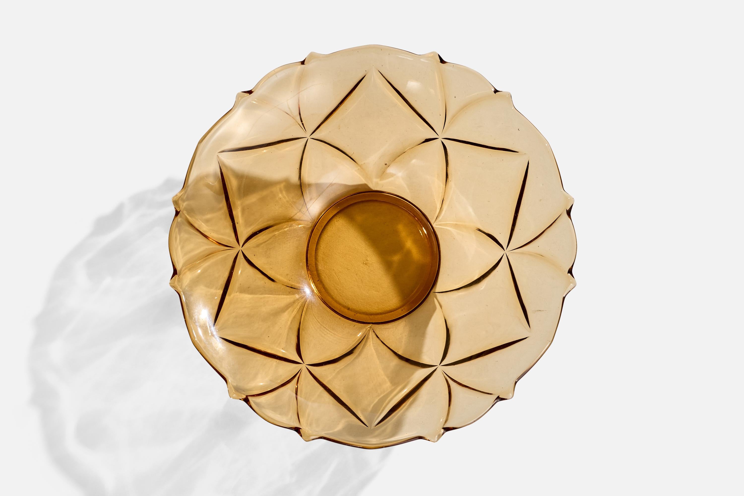 Early 20th Century Gullaskruf, Bowl, Glass, Sweden, 1920s For Sale
