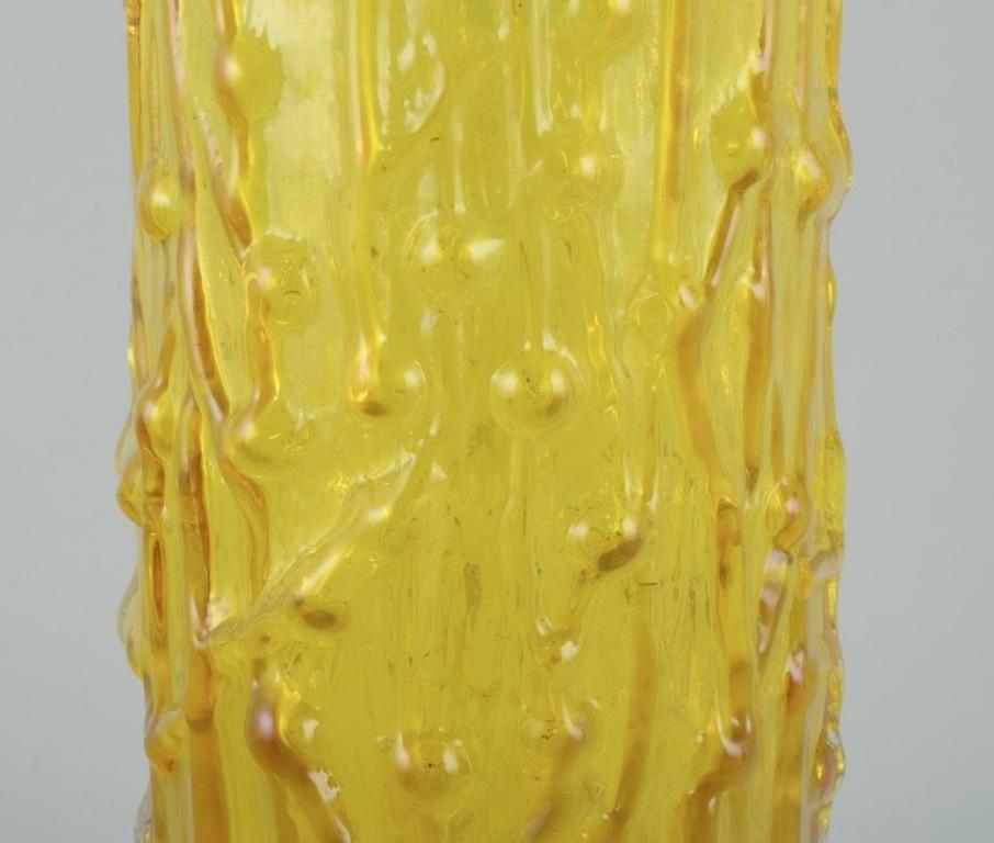 Swedish Gullaskruf, Sweden. Art glass vase in yellow glass. Late 20th C. For Sale