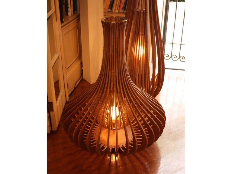 Gulliver Brazilian Contemporary Wood Floor Lamp by Lattoog ...