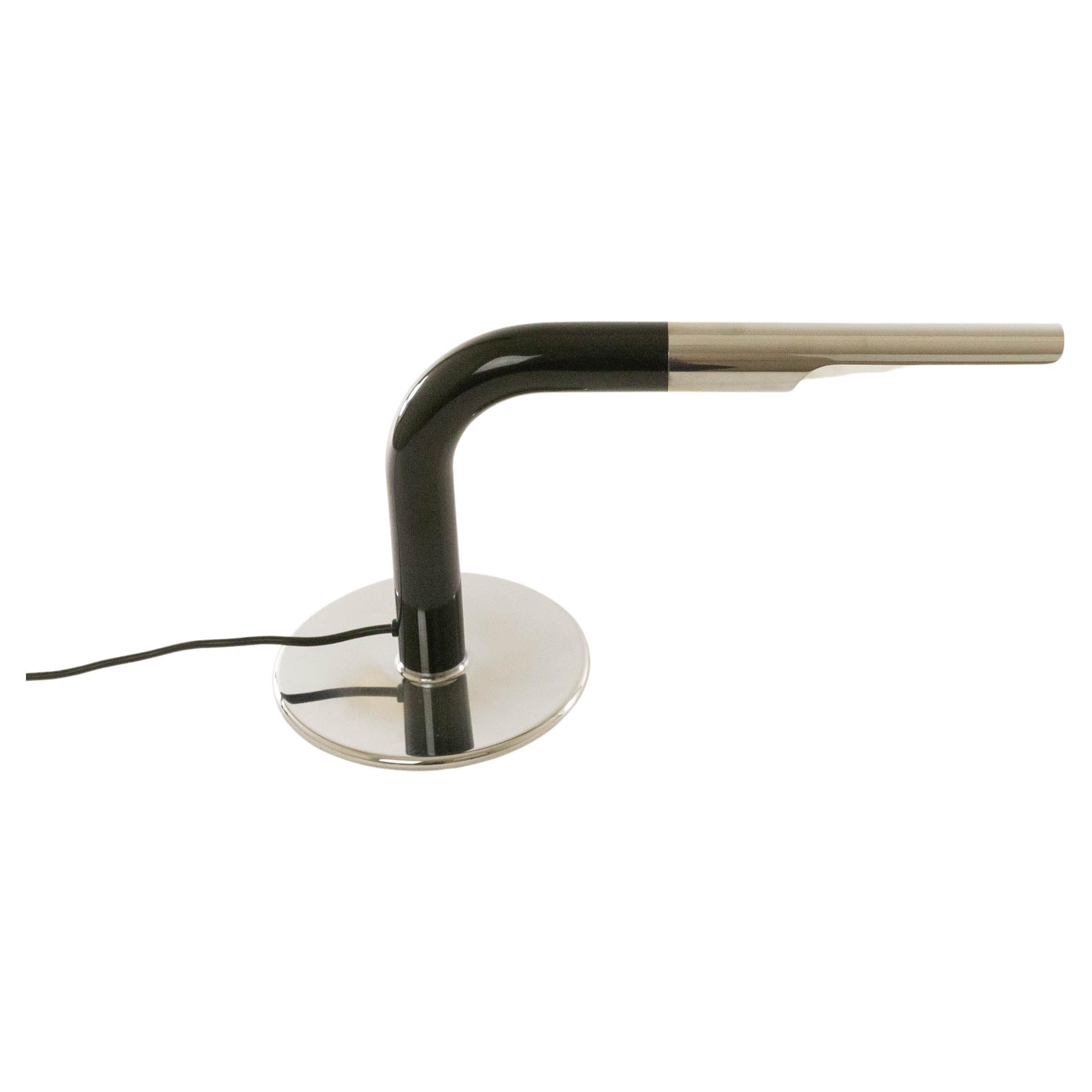 Gulp Chrome and Black Table Lamp by Ingo Maurer for Design M, 1970s