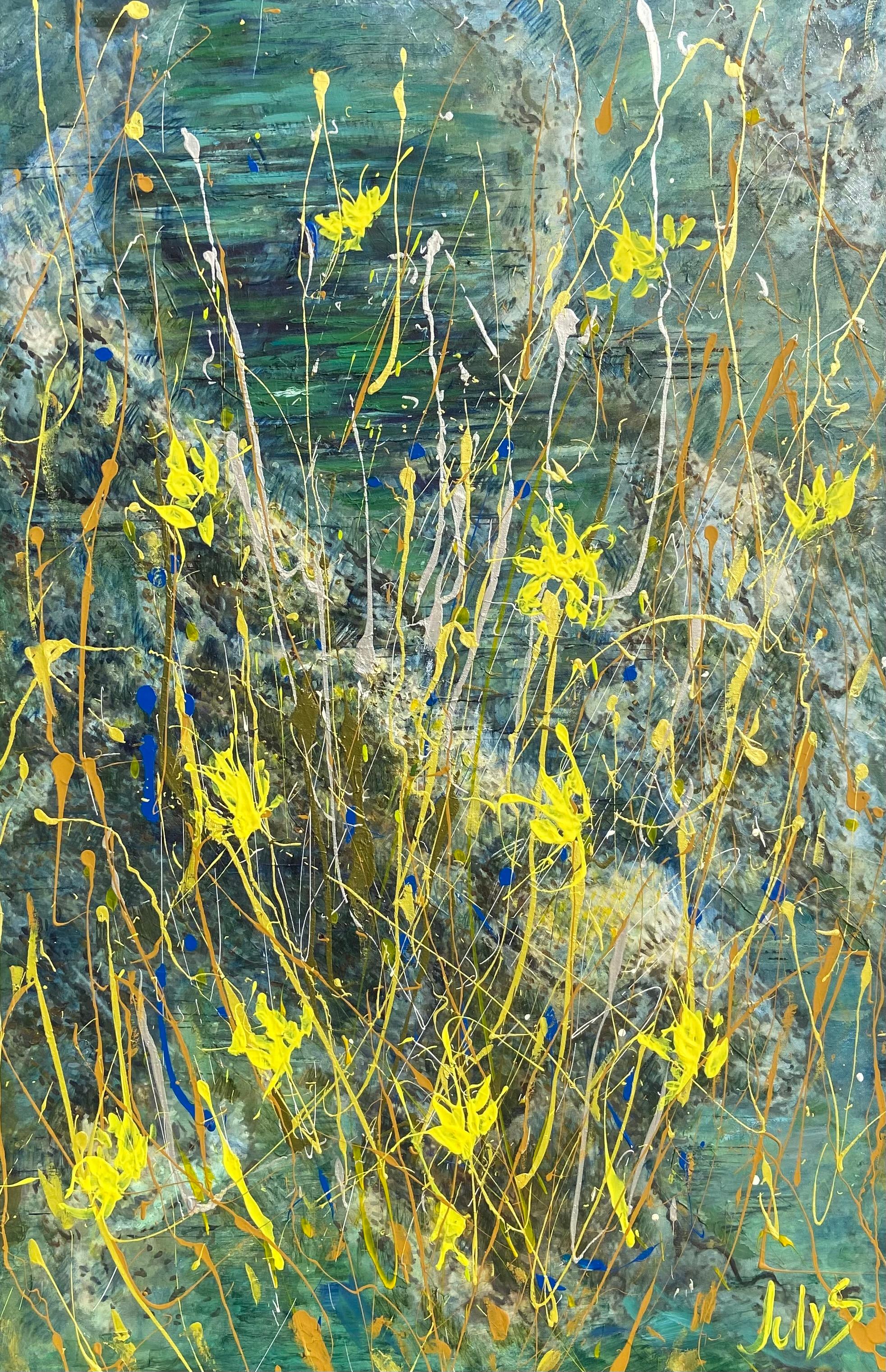 Gulshat Sobgaida (Julys) Abstract Painting - Lake in the Mountains