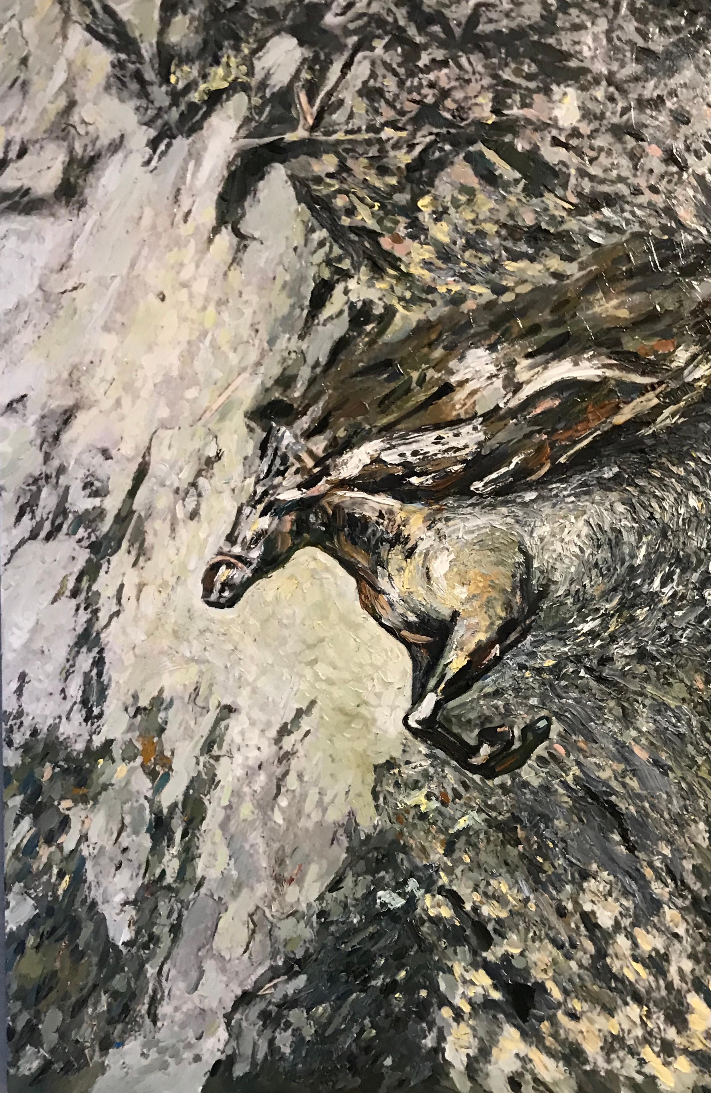 Animal Painting di Gulshat Sobgaida (Julys) - Un destriero di montagna