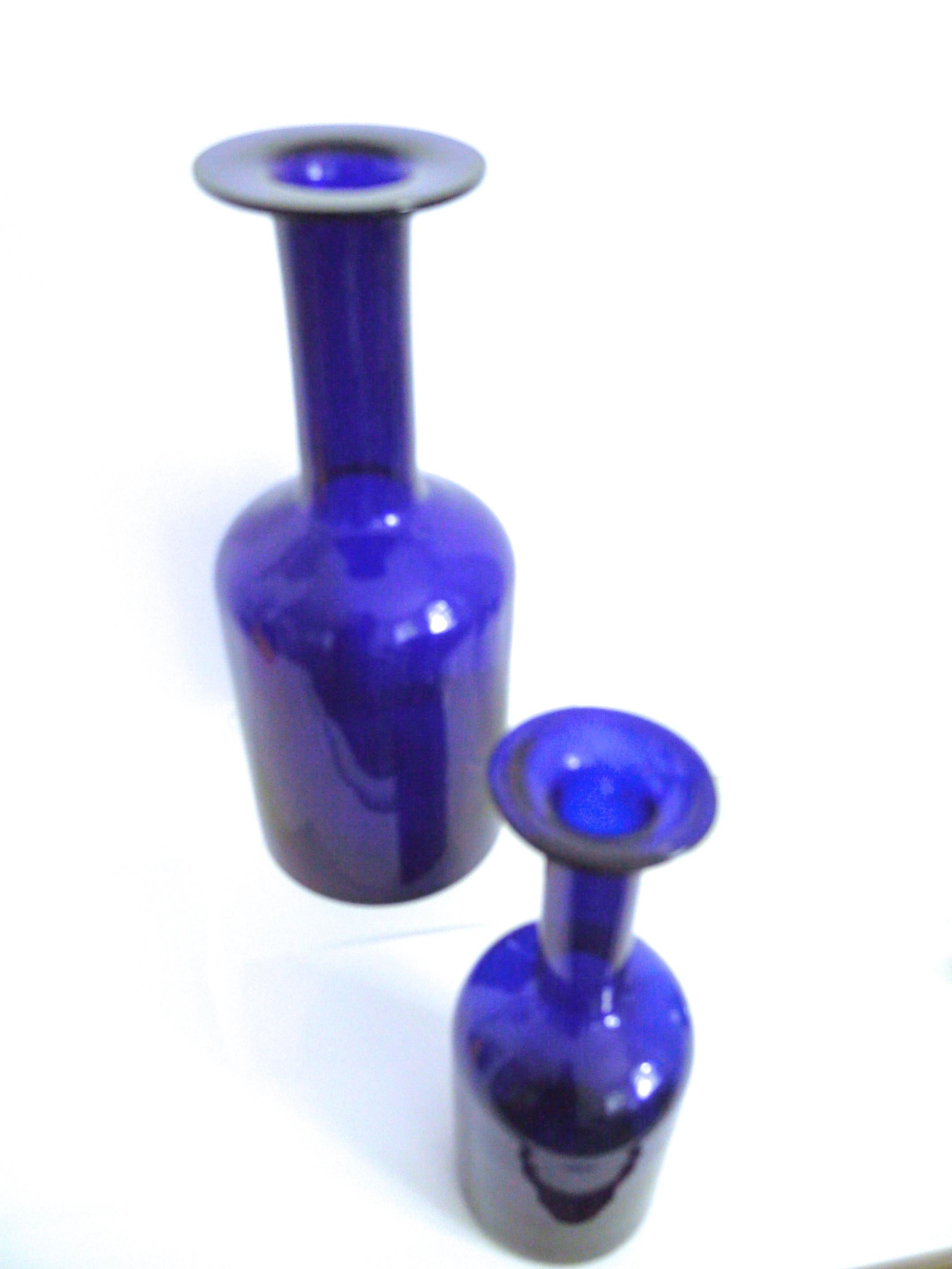 Swedish Gulvases Blue Design 1962 by Otto Brauer Based on Per Lutkens Version from 1958 For Sale