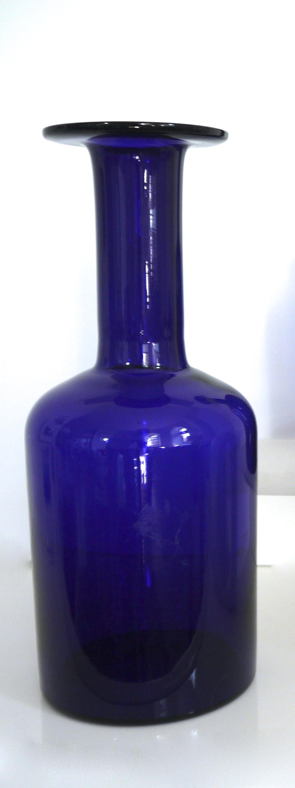 Art Glass Gulvases Blue Design 1962 by Otto Brauer Based on Per Lutkens Version from 1958 For Sale