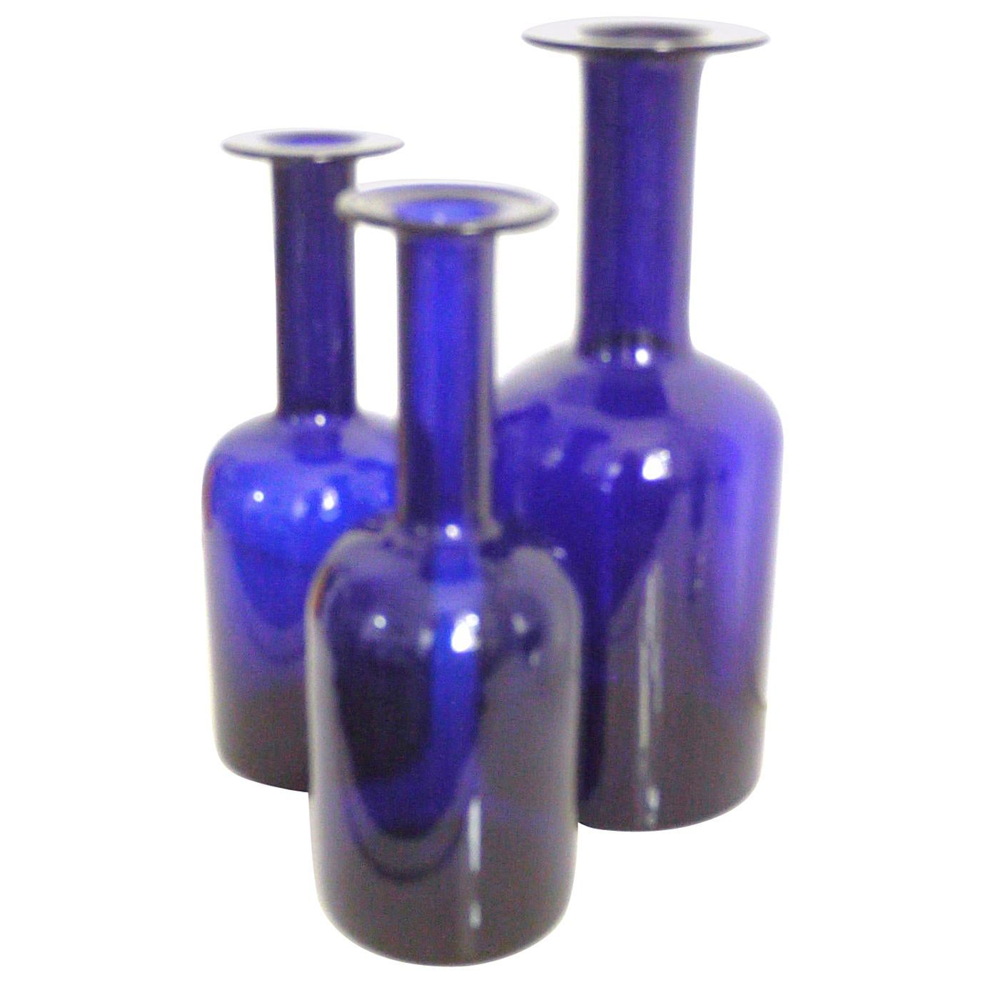 Gulvases Blue Design 1962 by Otto Brauer Based on Per Lutkens Version from 1958 For Sale