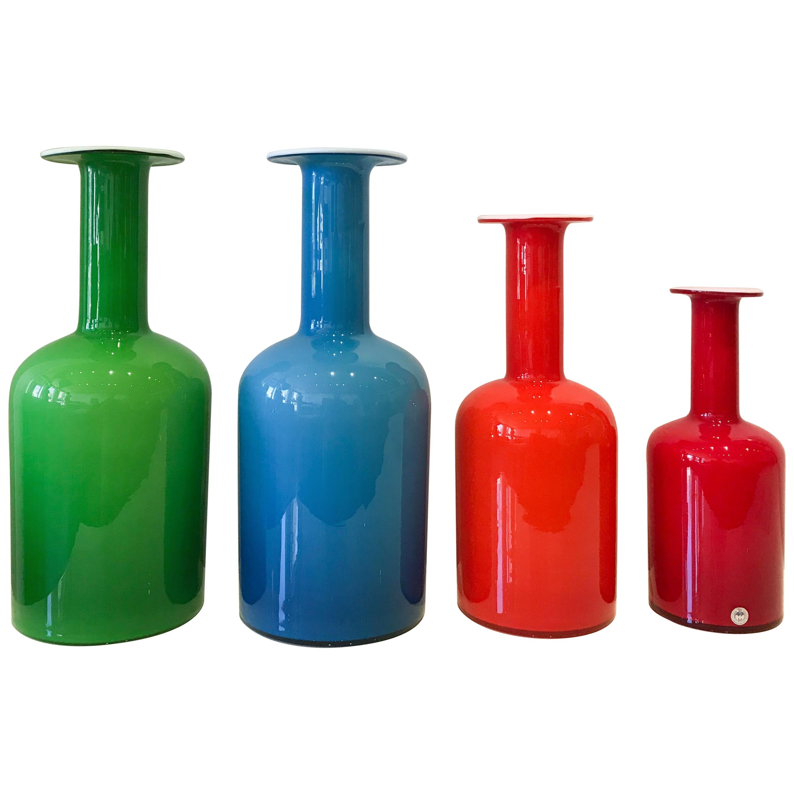 Gulvvase Vases by Otto Brauer for Kastrup-Holmegaard, Set of Four For Sale