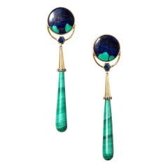 Gum Drop Azurite Malachite Earrings