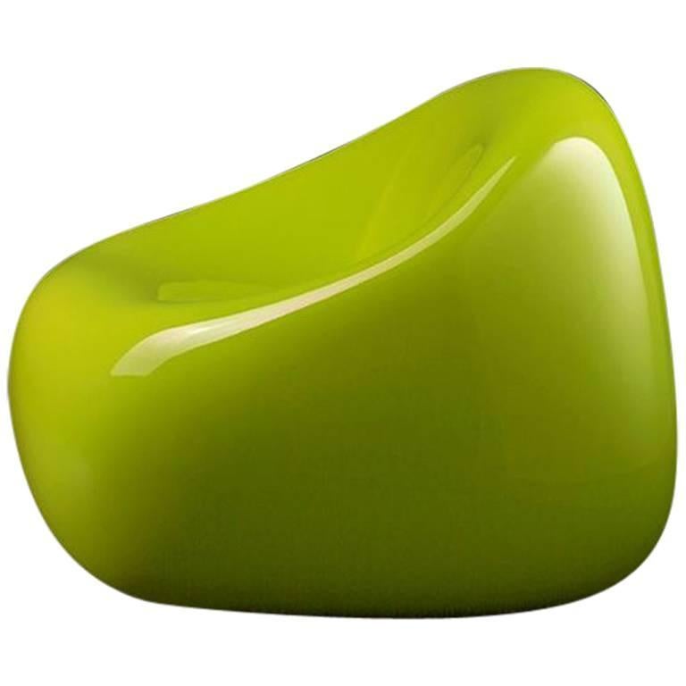 Modern Gumball Armchair in Lacquered Pink Polyethylene by Alberto Brogliato for Plust For Sale