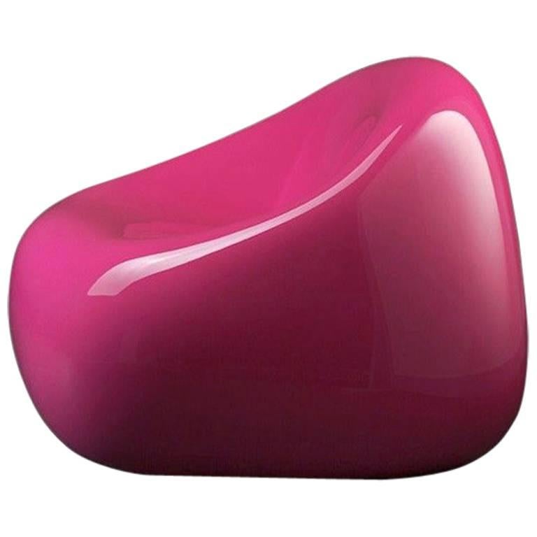 Gumball Armchair in Lacquered Pink Polyethylene by Alberto Brogliato for Plust For Sale