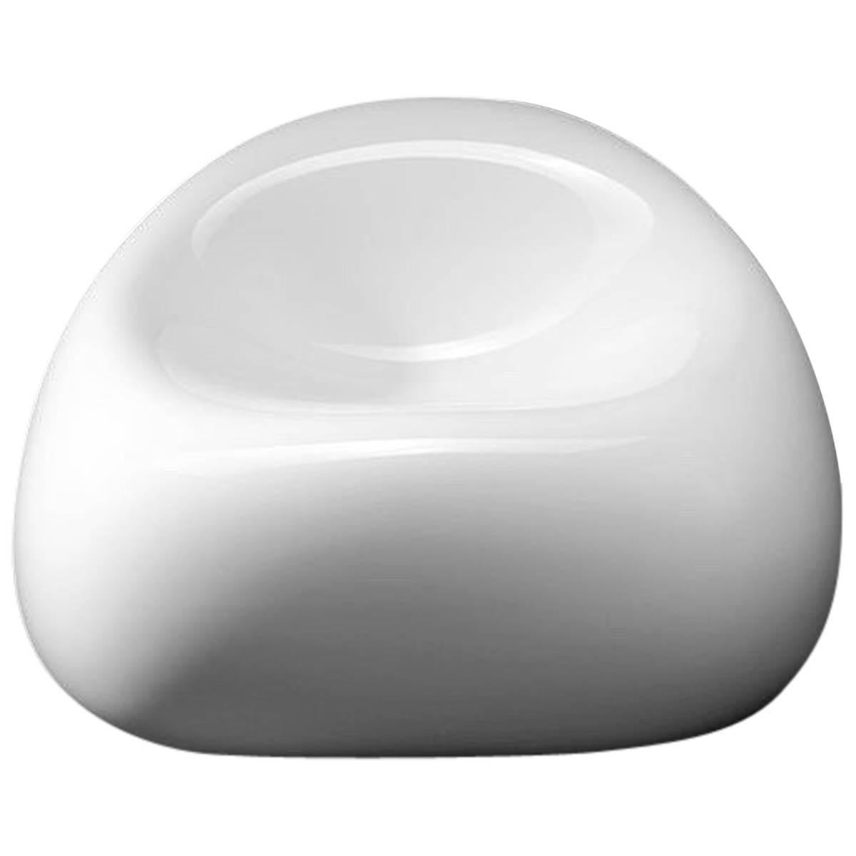 Gumball Armchair in Lacquered White Polyethylene by Alberto Brogliato for Plust For Sale