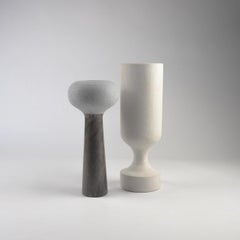 Gumdesign Incontri Fondativi 1A+1B Lot de 2 vases en marbre et ciment