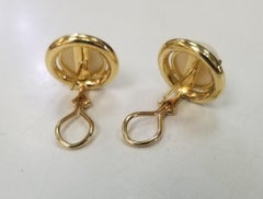 Gump's 18k Yellow Gold White Coral Earrings