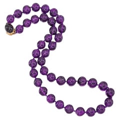 Gumps Amethyst Bead Necklace in 14k Gold