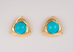 Gump's Bold Turquoise and Gold Earrings