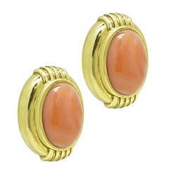 Gumps Coral Gold Earrings