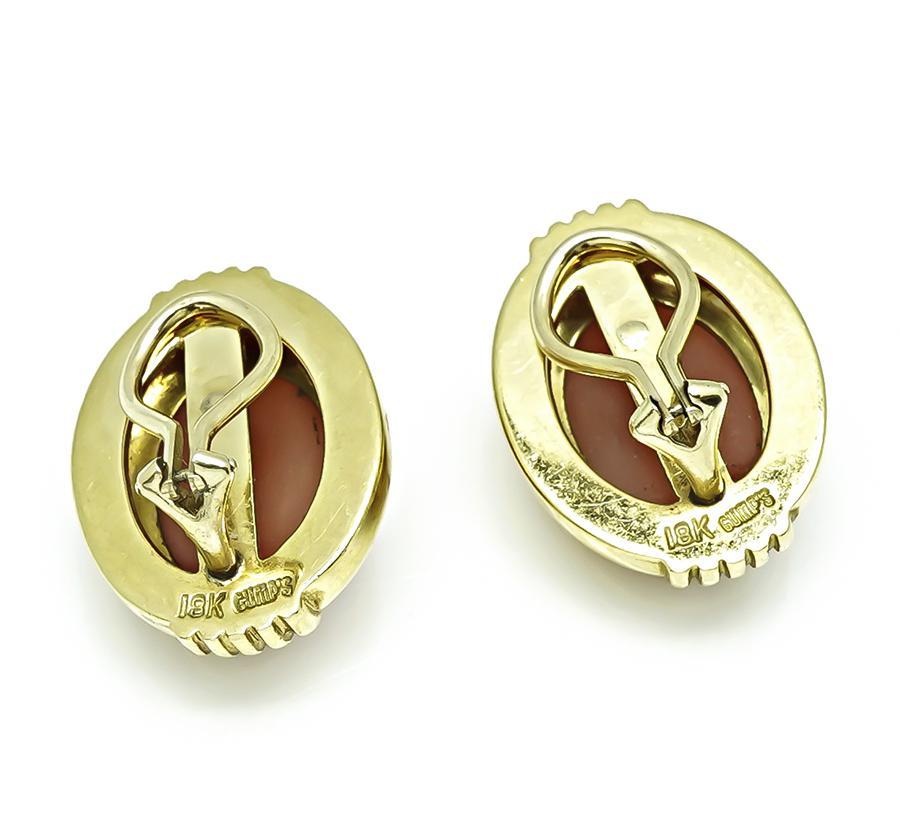 Gumps Coral Gold Earrings im Zustand „Gut“ im Angebot in New York, NY