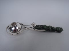 Gump’s Exotic Chinese Jade & Sterling Silver Cigar Lighter