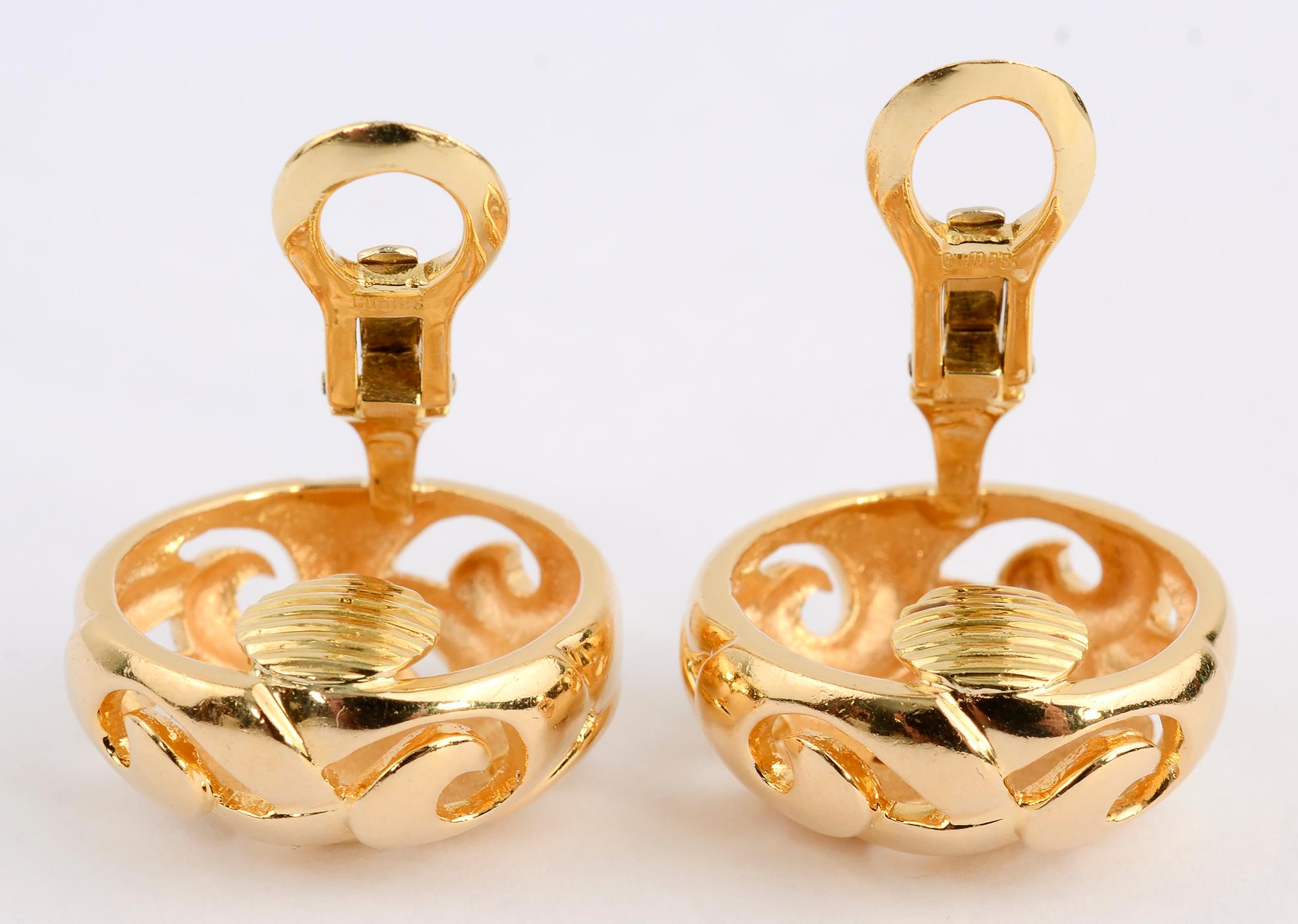 big gold dome earrings