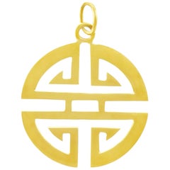 Gump's Gold Shou Pendant