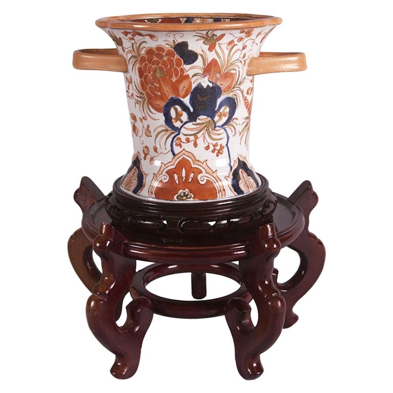 Gump's Hand Painted Porcelain Vase at 1stDibs