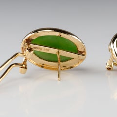 Gump's Jade Earrings in Gold, circa 1990s