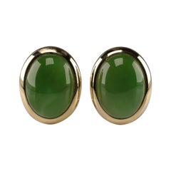 Gump's Jade Earrings in Gold, circa 1990s