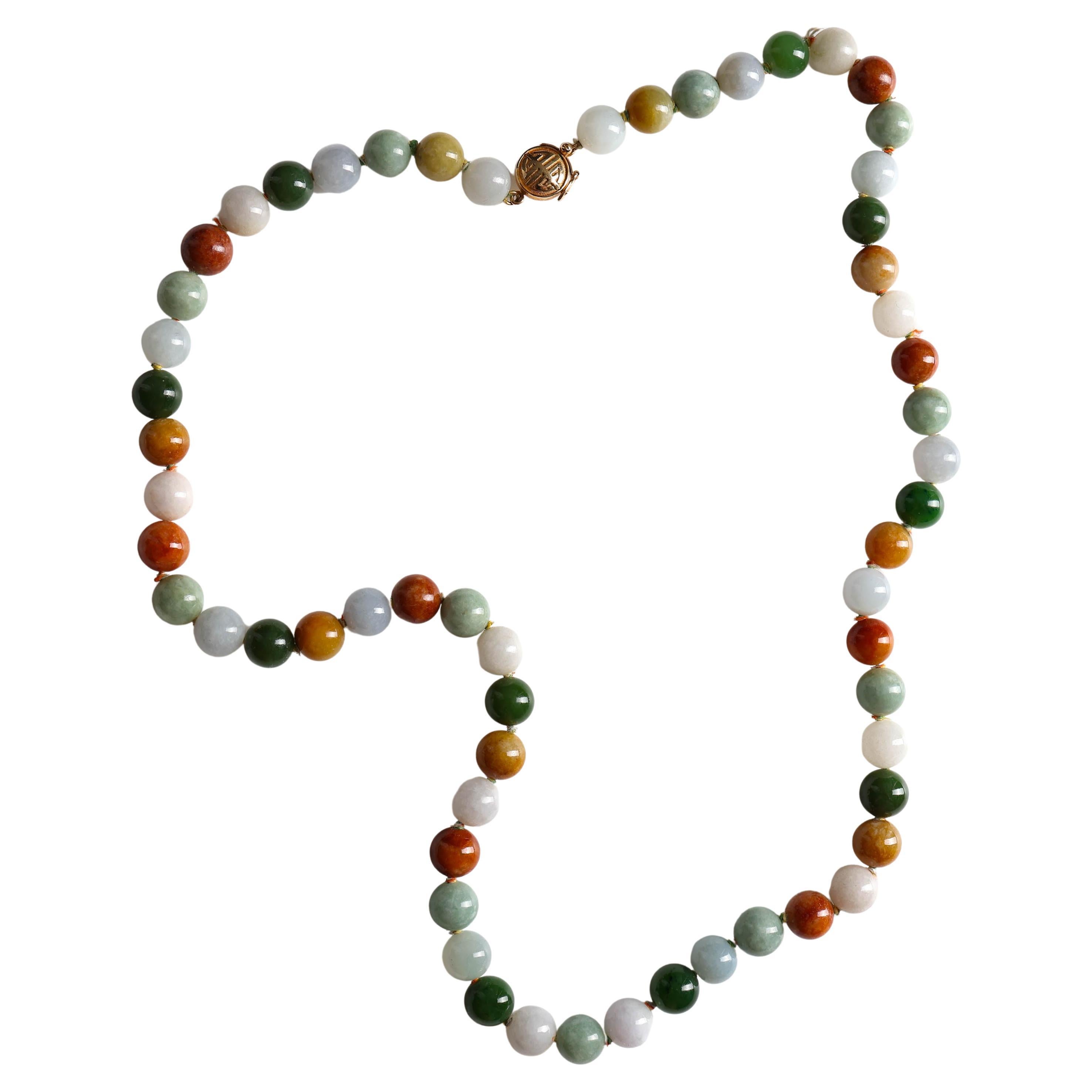 Gump's Jade Necklace, circa 1960s For Sale