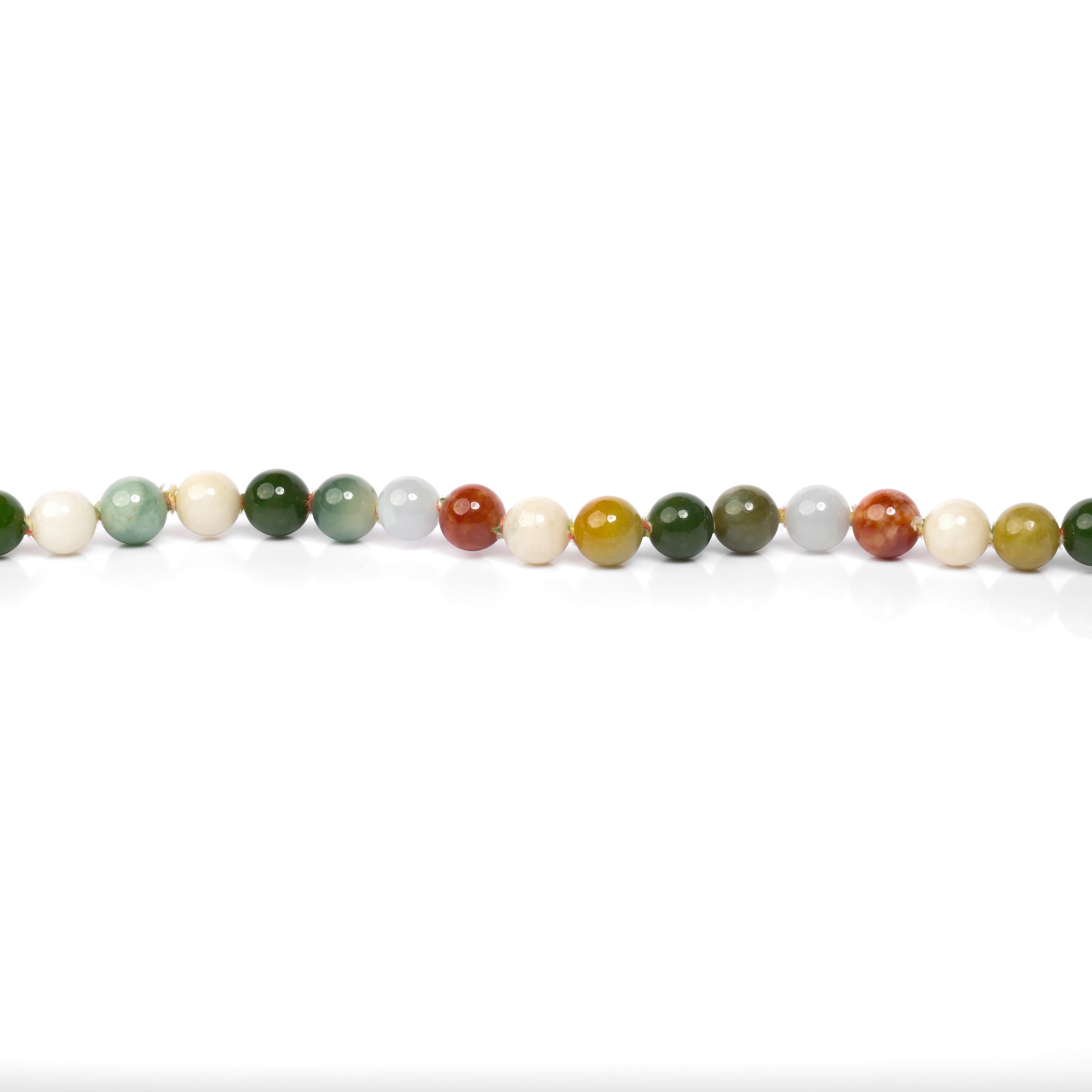 multi color jade bead necklace