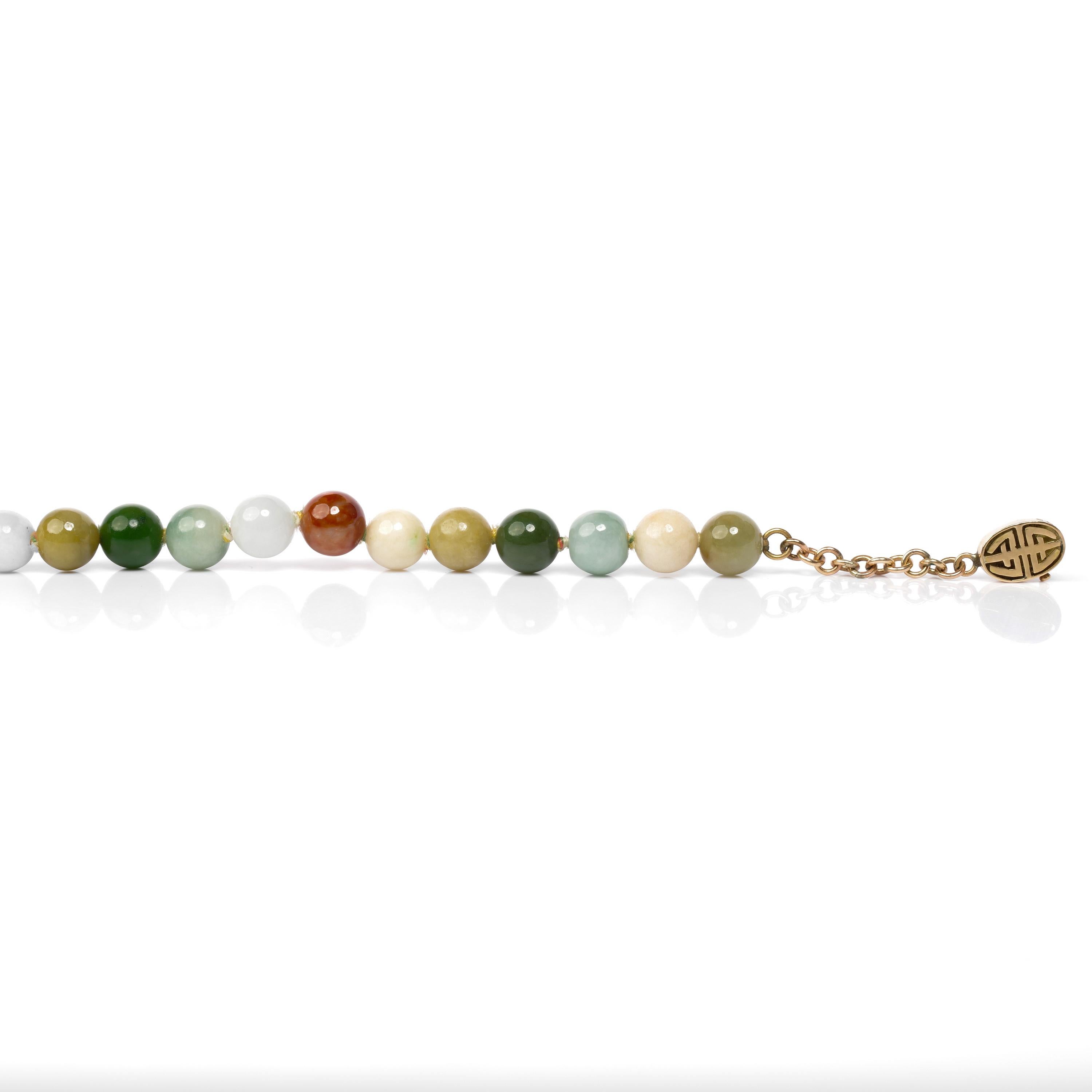 Modern Gump's Jade Necklace Early Multi-Color Collector's Piece