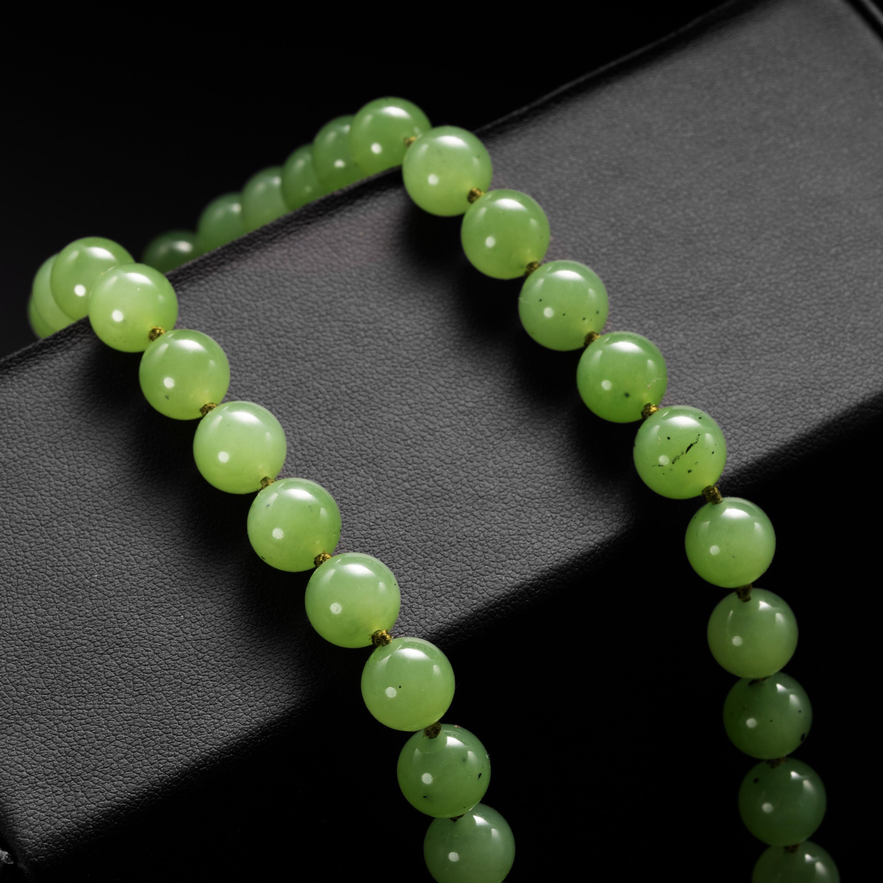 Gump's Siberian Nephrite Jade Necklace Princess Length For Sale at ...