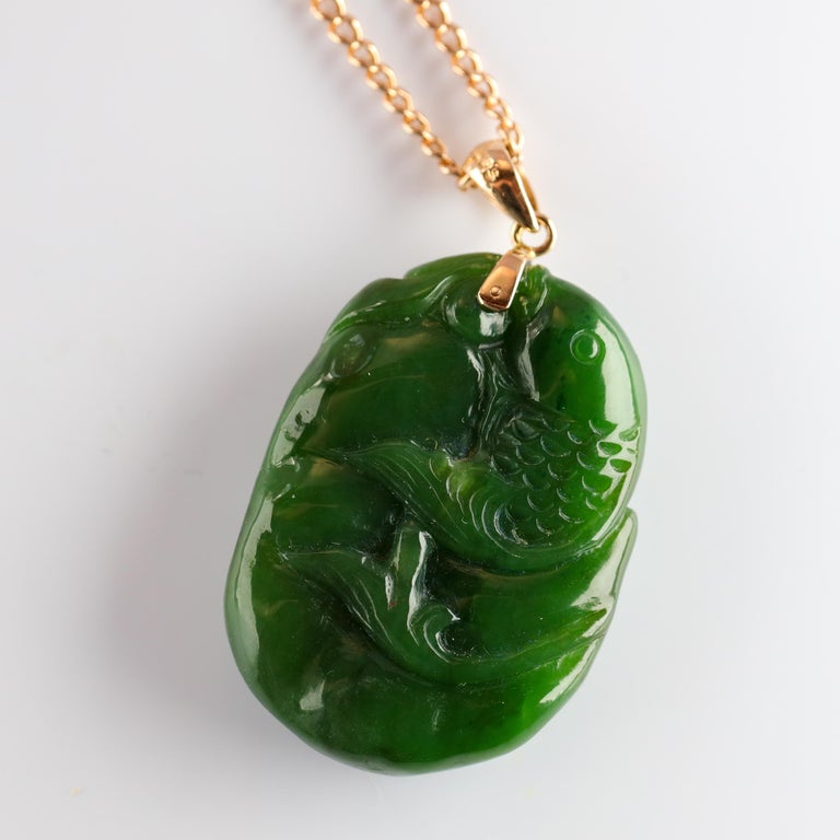 jade koi pendant