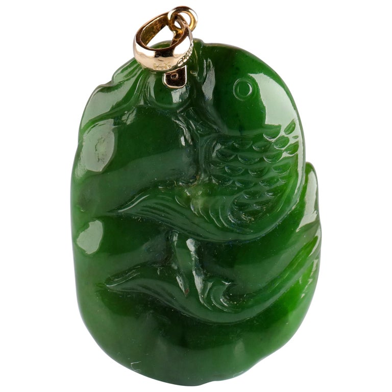 Gump's Jade Pendant Koi Fish at 1stDibs fish jade pendant, jade fish