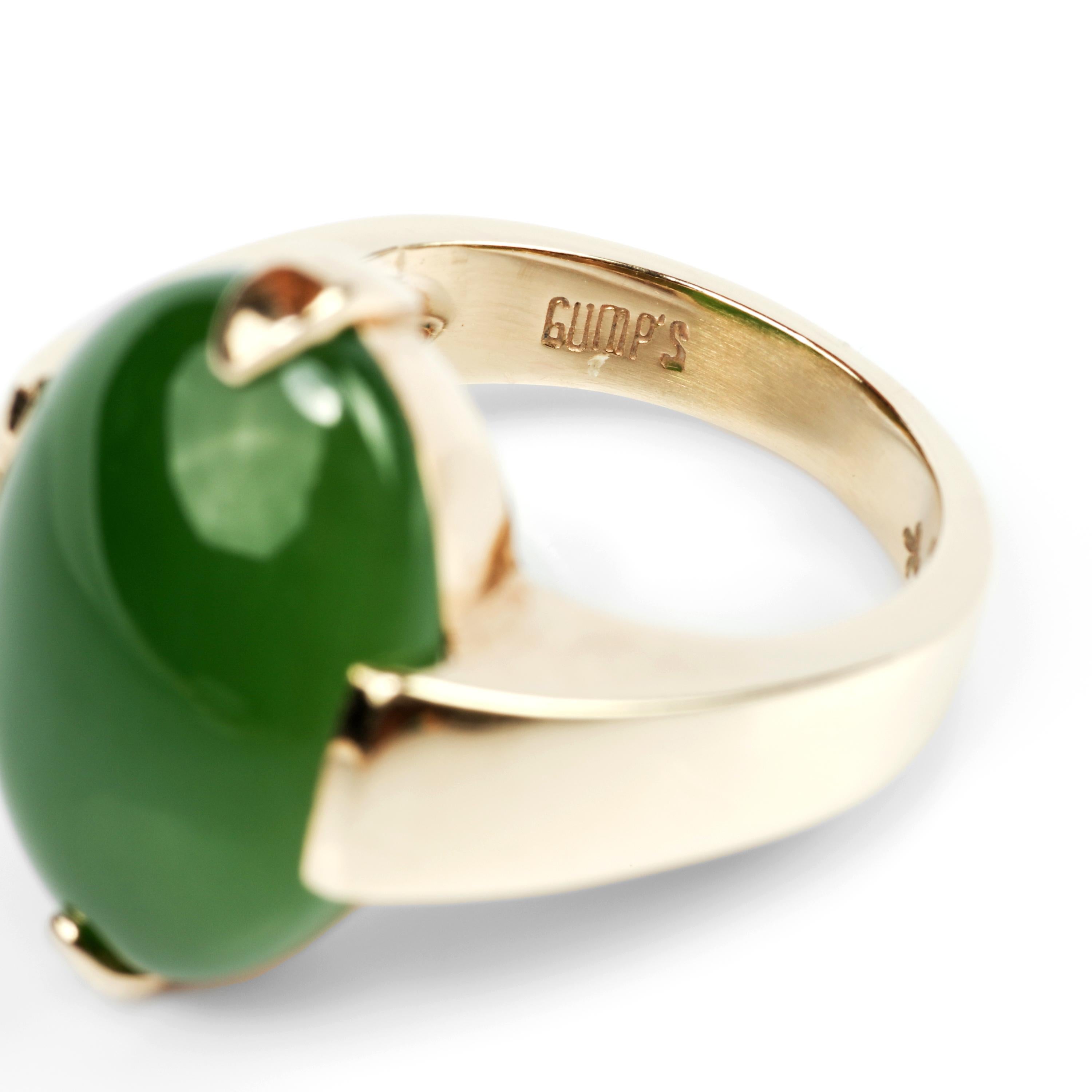 Women's or Men's Gump's Jade Ring Iconic and Scarce