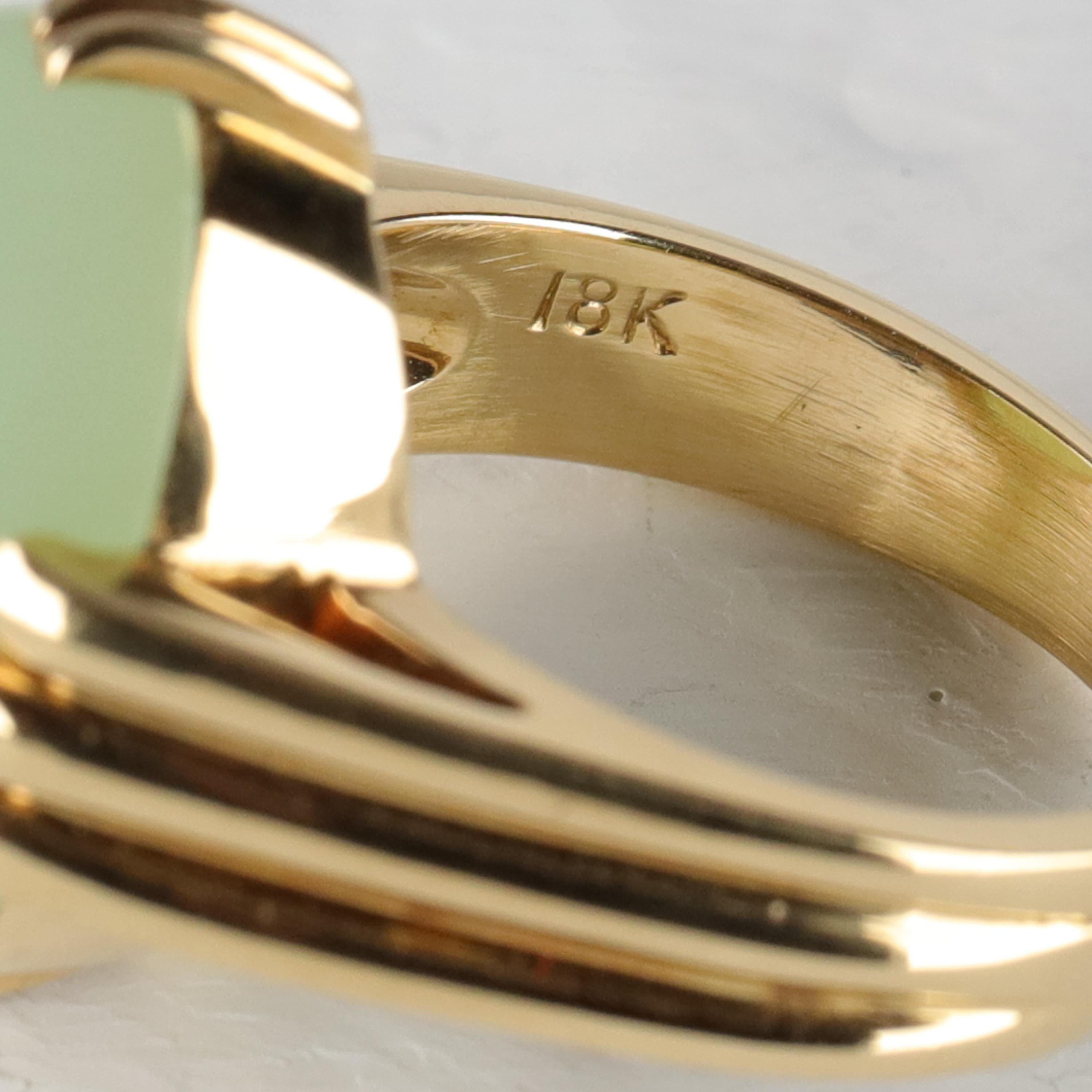 Gump's Jade Ring Rare Art Deco Design 5