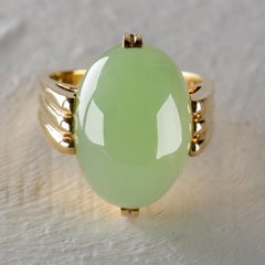 Gump's Jade Ring Rare Art Deco Design