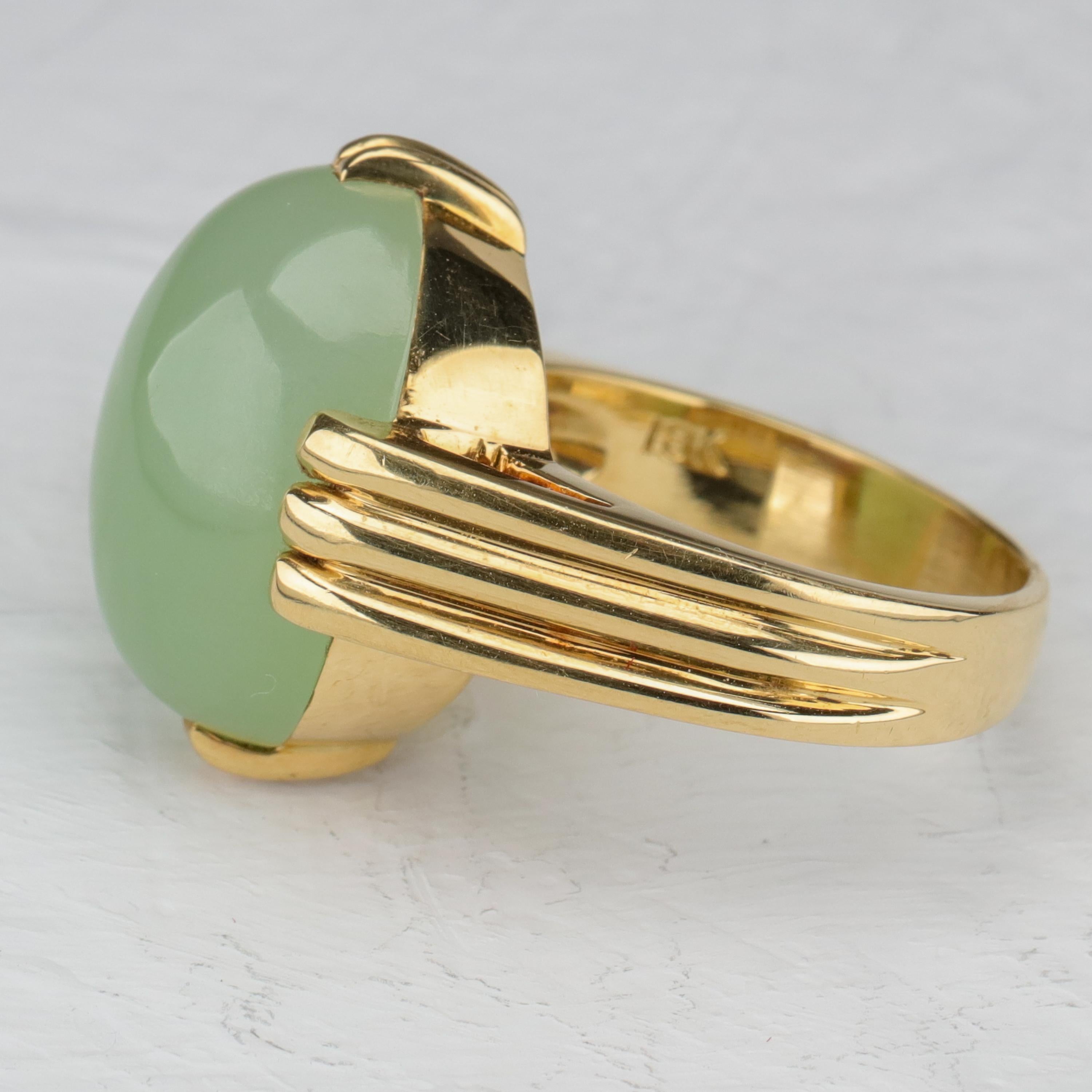 Gump's Jade Ring Rare Art Deco Design 1