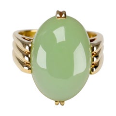 Vintage Gump's Jade Ring Rare Art Deco Design