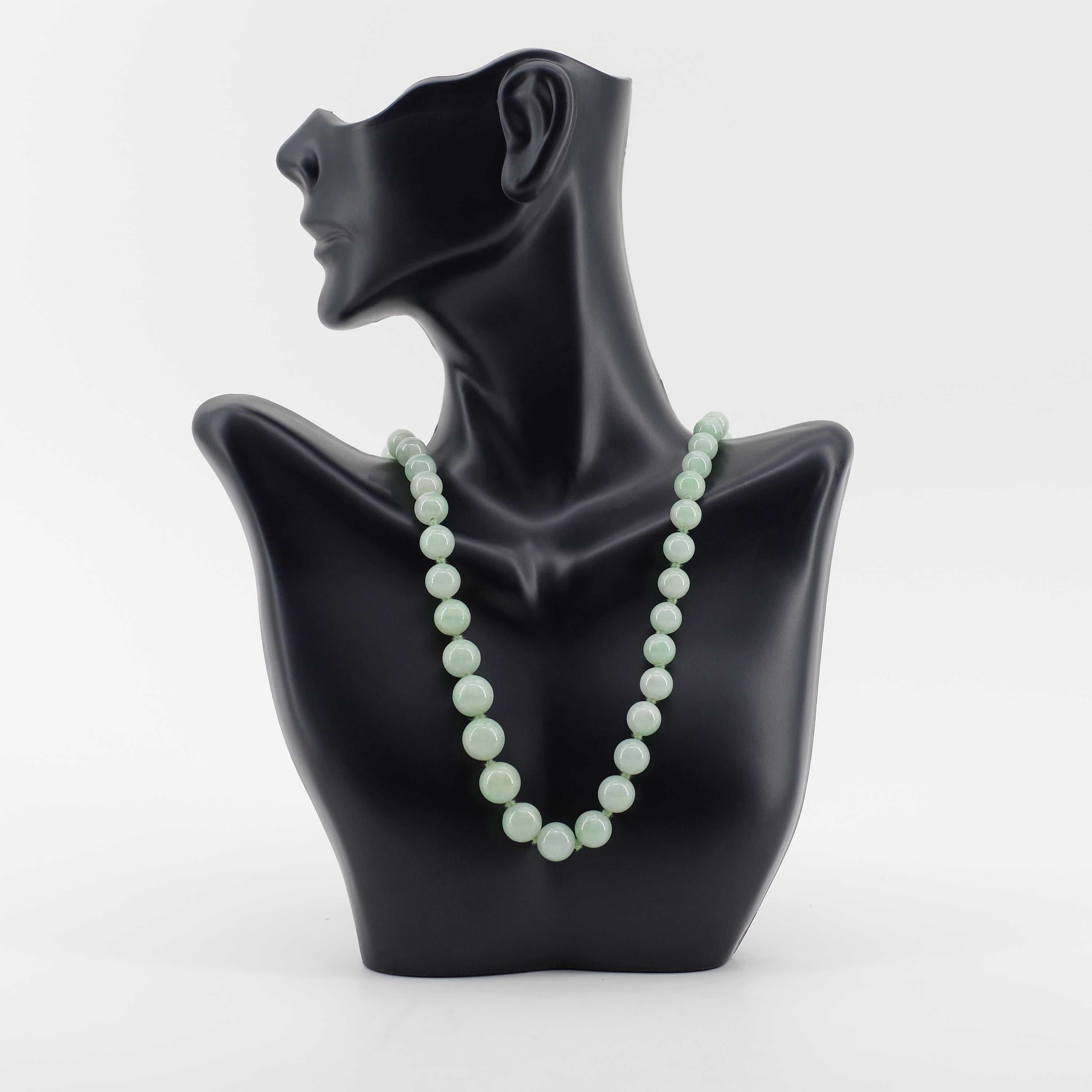 Gump's Jadeite Jade Necklace in Original Box 1