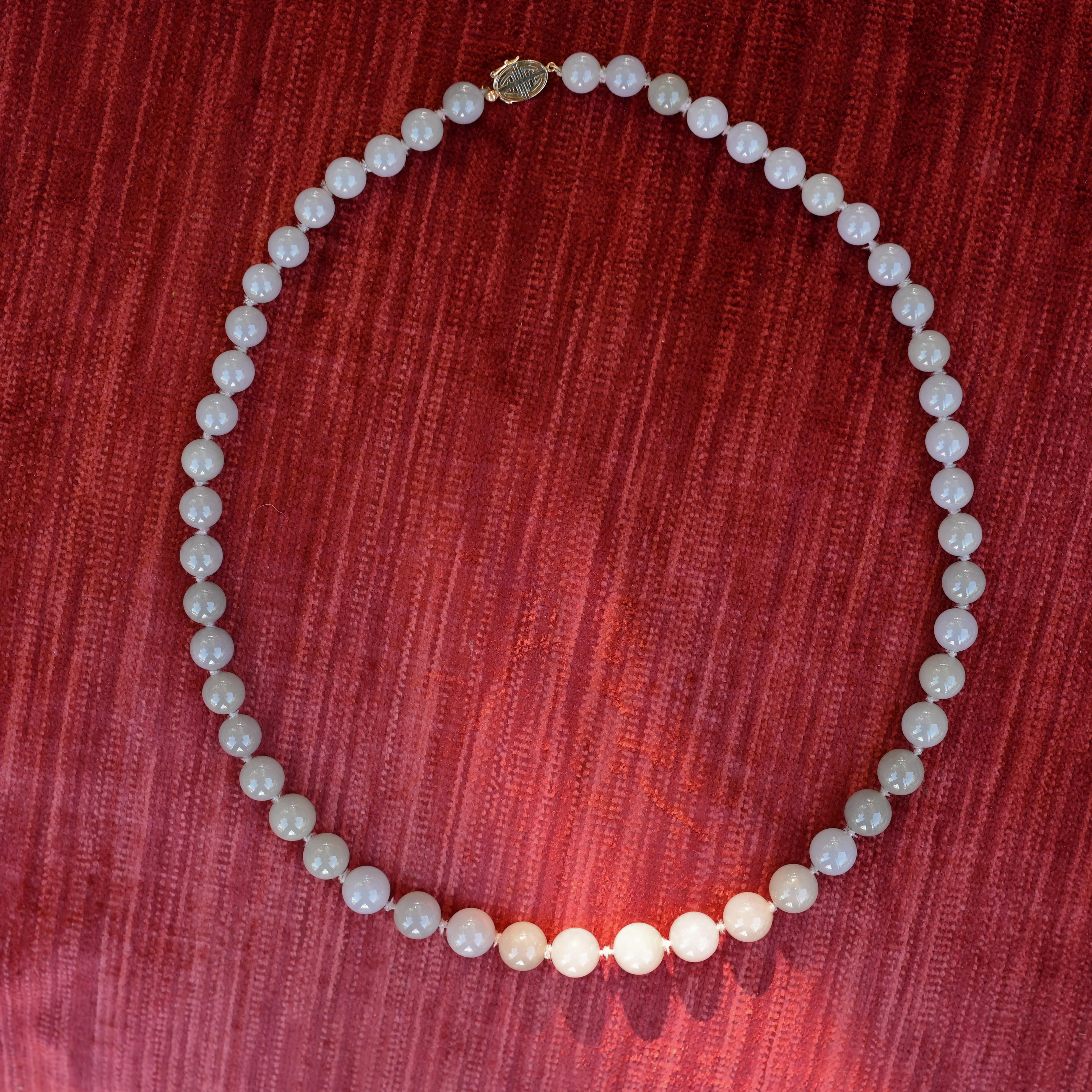 Collana in giadeite color lavanda di Gump, metà secolo, straordinaria in vendita 1