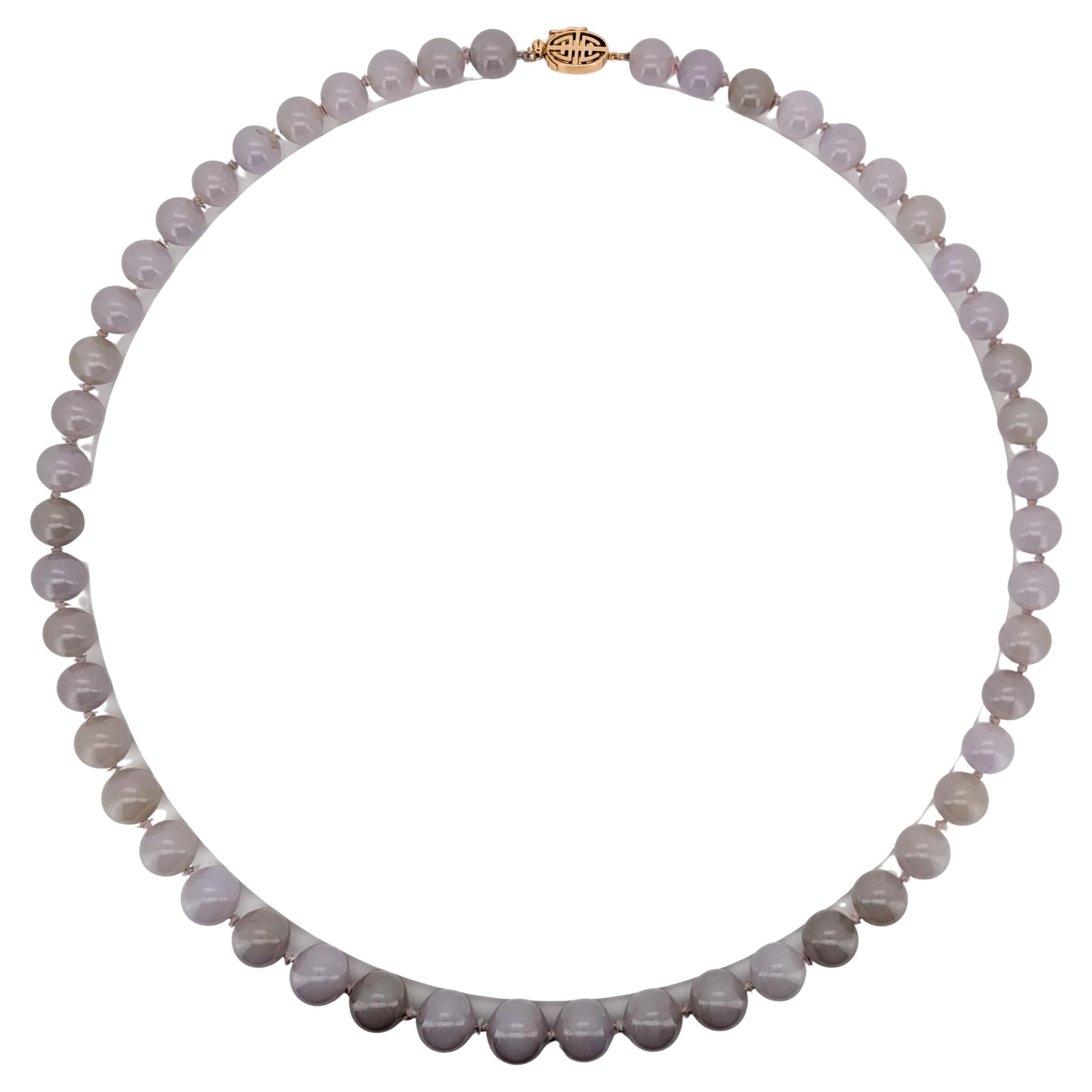 Collana in giadeite color lavanda di Gump, metà secolo, straordinaria in vendita