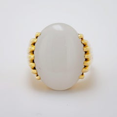 Gump’s Natural Jadeite Jade “Mason Kay Report Certified” Yellow Gold Ring