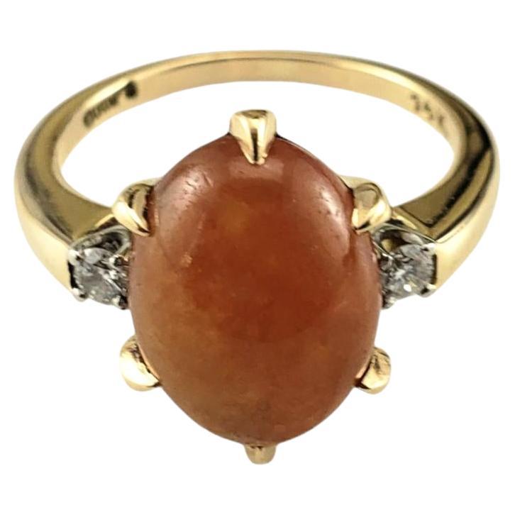 Gump's of San Francisco 14K Gelbgold Jadeit & Diamant-Ring Größe 6,5 #19059 im Angebot