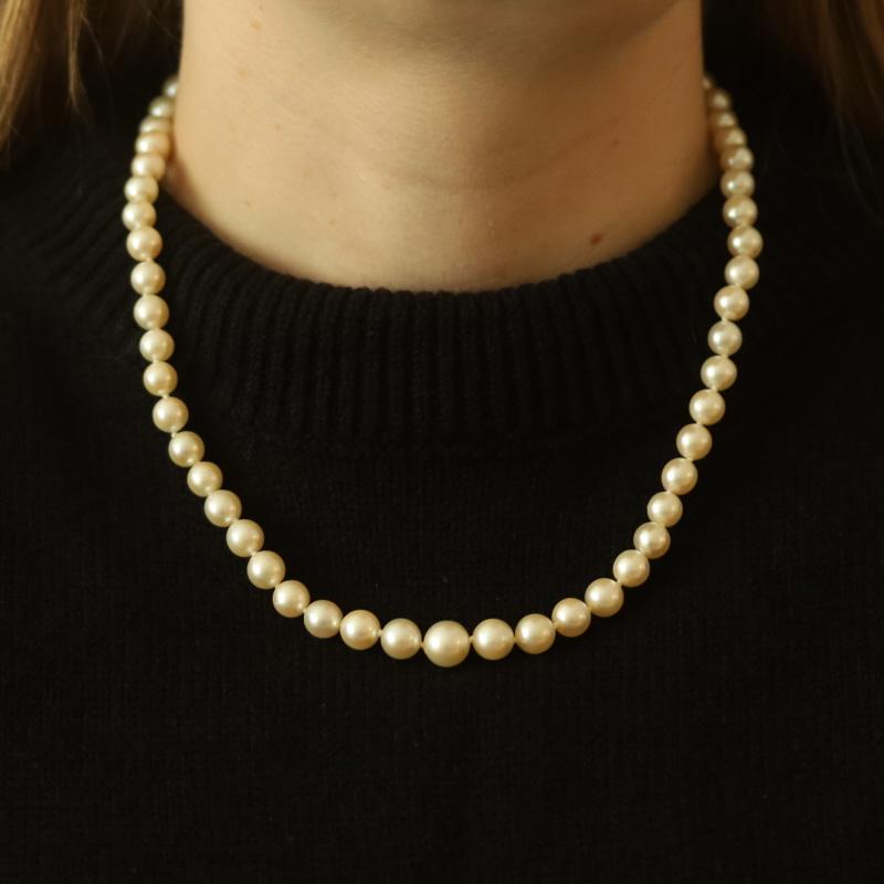 Gump's Pearl Tourmaline Vintage Necklace 19 3/4