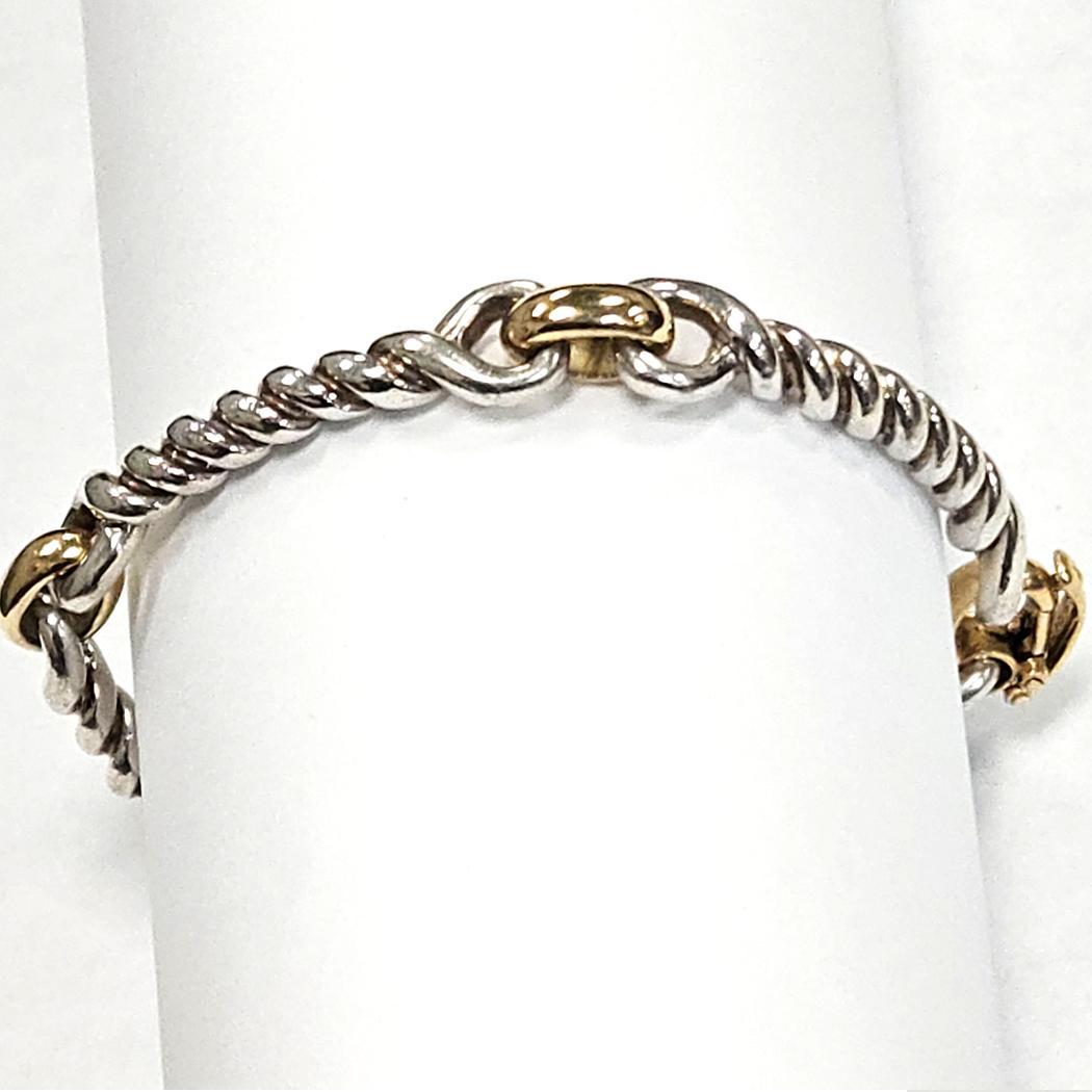 Moderne Bracelet Pepi de Gump - Argent et or jaune 18 carats, 31,2 g en vente