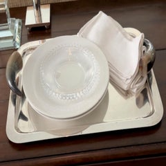 Vassoio da portata in argento di Gumps con manici in Horn