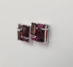 Gump's Sterling Silver Multi-color Tourmaline Square Earrings