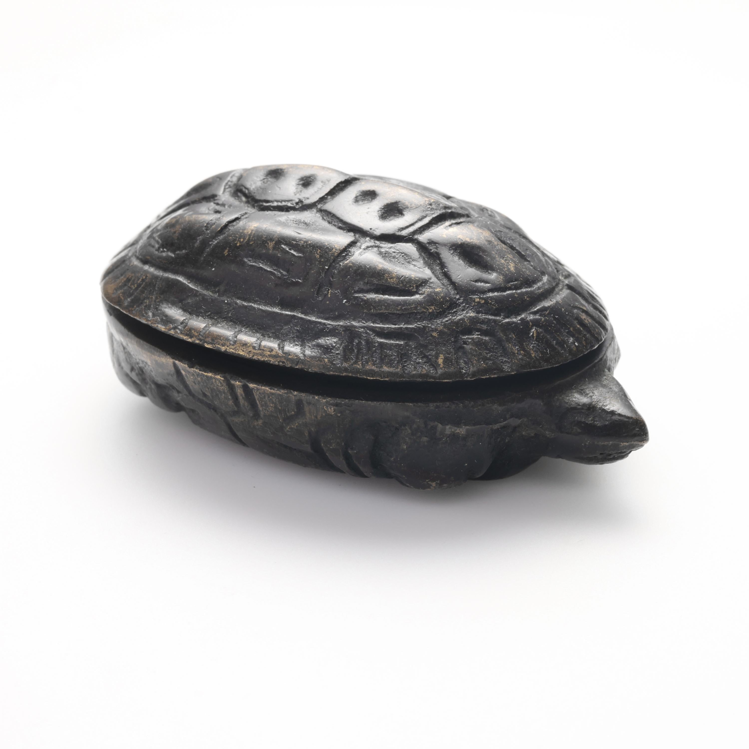 Oval Cut Gump's Treasure Box Tortoise & Jade  For Sale